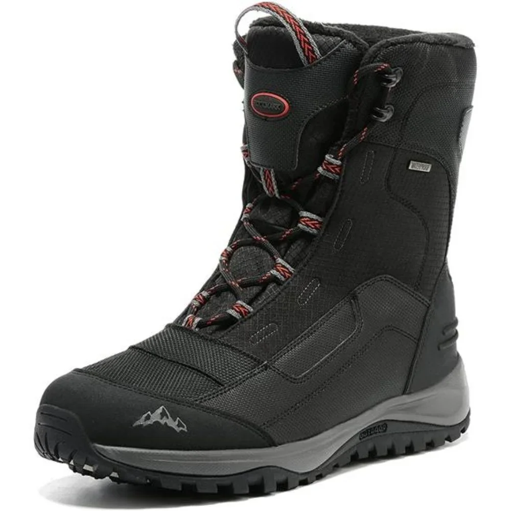 Men's Winter Snow Boots Warm Mid Calf Waterproof Durable Boots Non-Slip Shoes